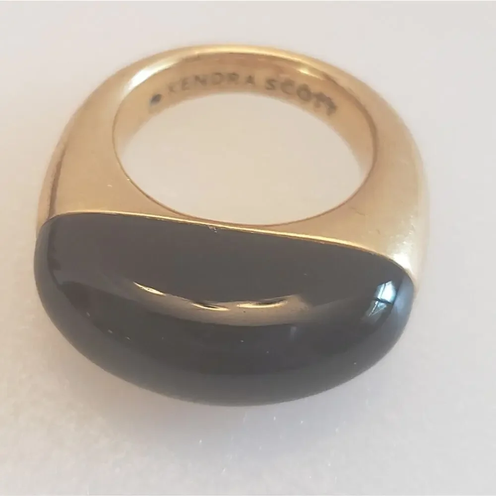 Kendra Scott obsidian‎ cocktail ring size 6